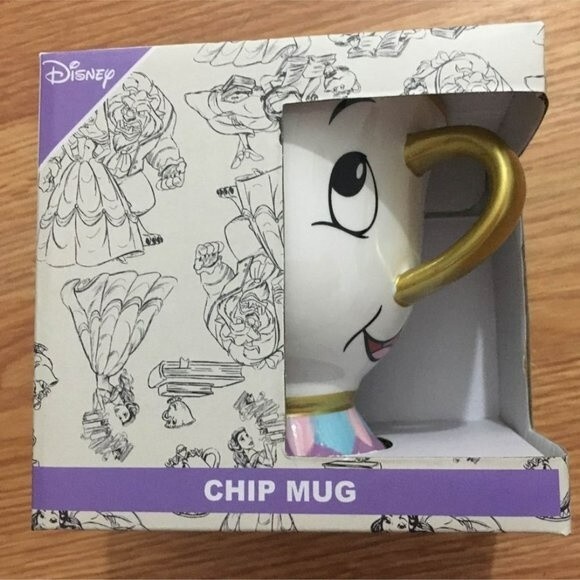 Disney Beauty And The Beast Chip Sculpted Ceramic Figural Mug NEW - Picture 1 of 1